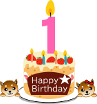 1歳のお誕生日ケーキ（赤メス）