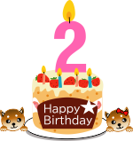 2歳のお誕生日ケーキ（赤柴メス）