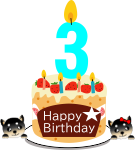 3歳のお誕生日ケーキ（黒柴オス）