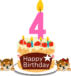 4歳のお誕生日ケーキ（赤柴メス）