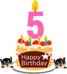 5歳のお誕生日ケーキ（黒メス）