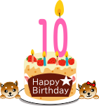 10歳のお誕生日ケーキ（赤柴メス）
