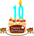 10歳のお誕生日ケーキ（赤柴オス）