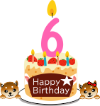 6歳のお誕生日ケーキ（赤柴メス）