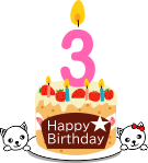 3歳のお誕生日ケーキ（白柴メス）