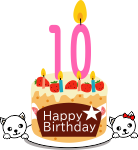 10歳のお誕生日ケーキ（白柴メス）