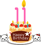 11歳のお誕生日ケーキ（白柴メス）