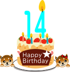 14歳のお誕生日ケーキ（赤柴犬オス）